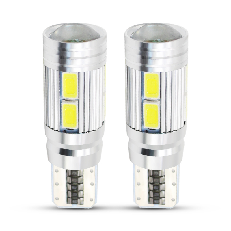 

2PCS Car Styling Car T10 Auto LED T10 Canbus 194 W5W 10 SMD 5630 LED Light Bulb No Error Light Parking Side, As pic