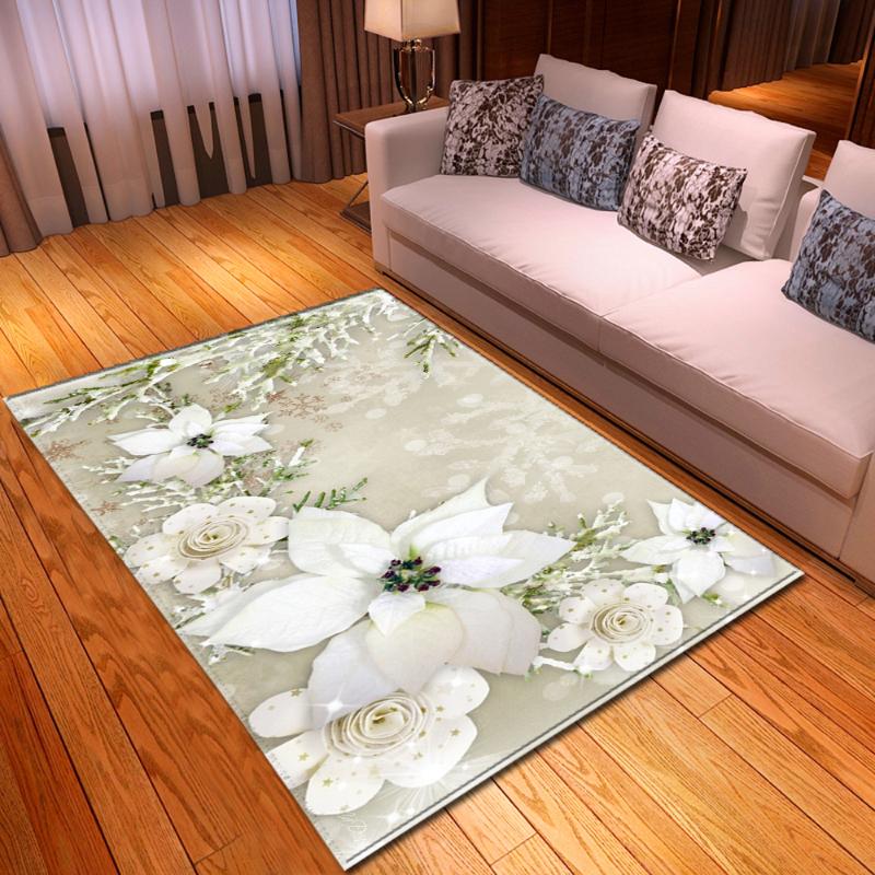 

Merry Christmas Dining Room Carpet Non-slip Flannel Bedroom Area Rug Kids Room Play Mat Living Xmas Carpets Home Decorative, No-7