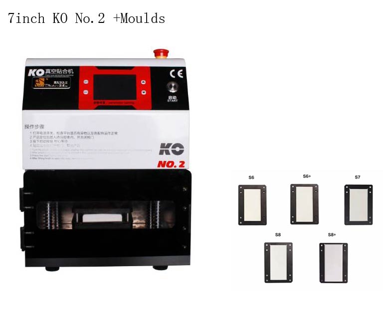 

KO No.2 OCA Vacuum Laminating Machine for Sumsung Edge Curve Touch Screen Broken Glass Repair With S6 S6+ S7 S8 S8+Moulds