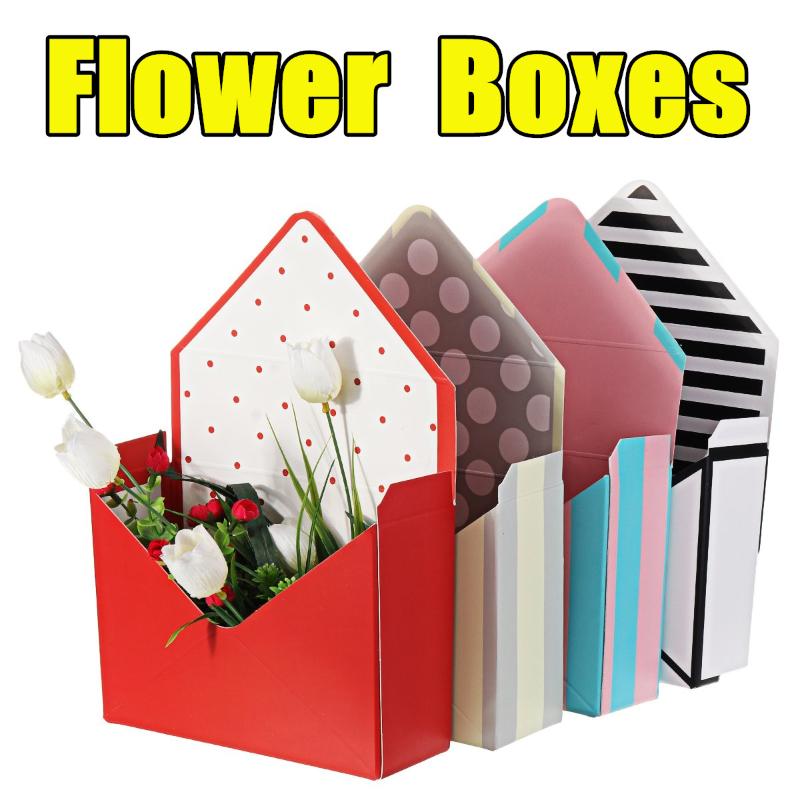 

Bouquet Gift Box Envelope Flower Boxes Cardboard Folding Floral Bouquet Paper Box Romantic Flower Paper Holder Decor 12Pcs/Set