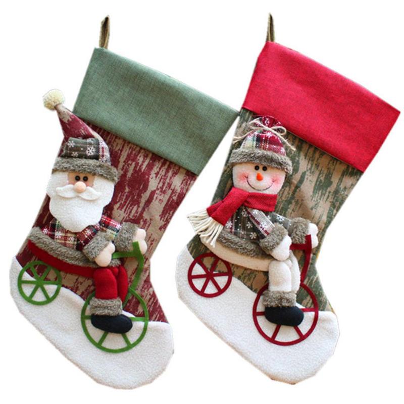 

Christmas Stocking Santa Stockings Candy Gift Storage Bag For Christmas Tree Fireplace Decoration Funny Socks Candy Gift For Kid