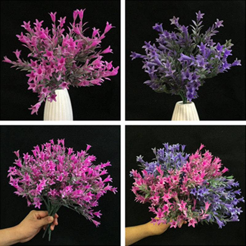 

Fake Tufting Bellflower (6 stems/bunch) 12.6" Length Simulation Plastic mini Lily for Wedding Home Decorative Artificial Flowers, Fuchsia