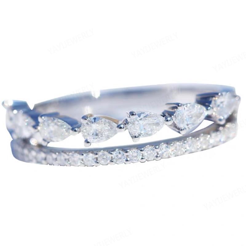 

YaYI Jewelry Fashion Princess Cut 4.2 CT White Zircon Silver Color Engagement Rings wedding Heart Rings Party Gifts 1408