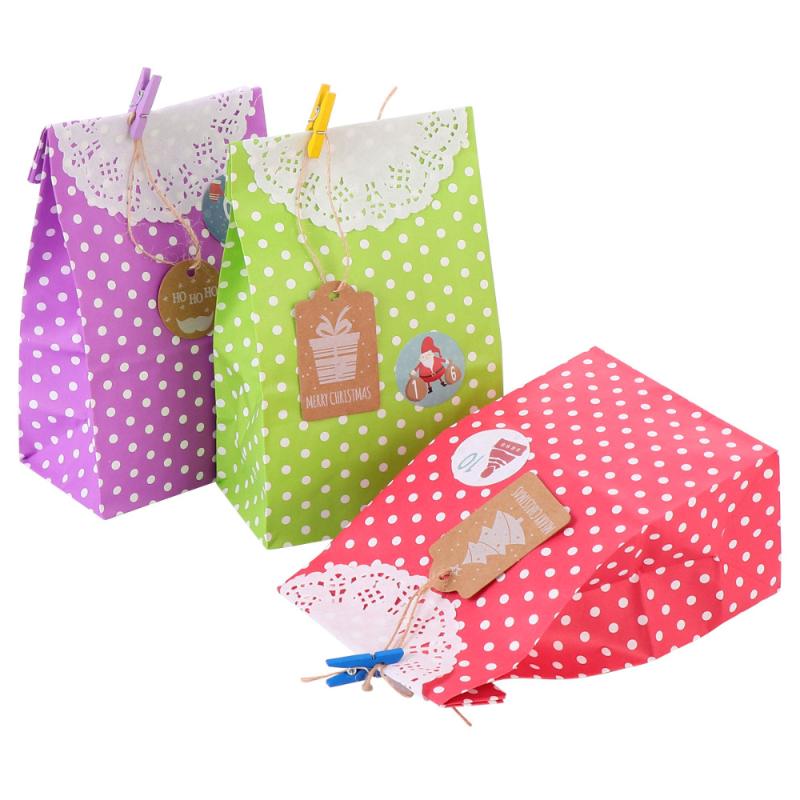 

24 Sets Candy Wraping Supplies Adorable Practical Creative Gift Wraping Supplies Xmas Pouch Favors for Christma