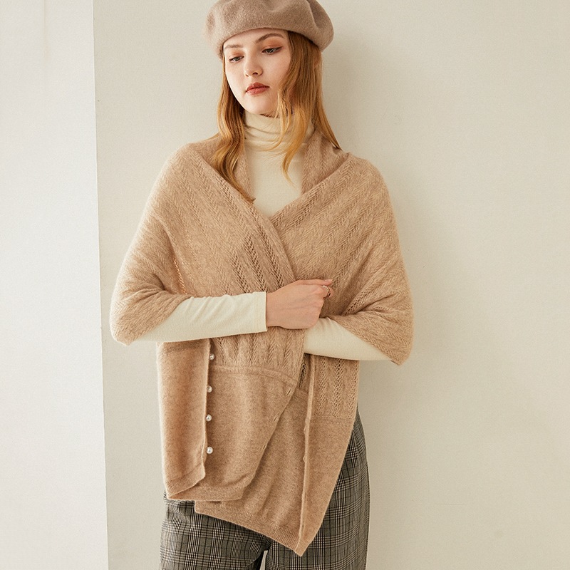 

New knitting pure 100% cashmere scarf women 2020 autumn and winter Warm Thick Soft fashion New cashmere big shawl scarf collar