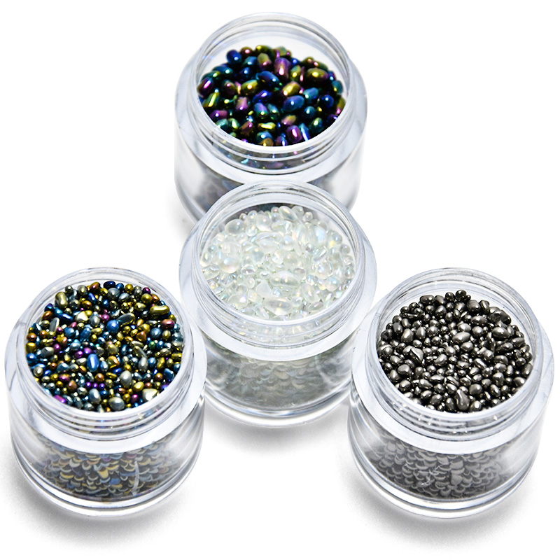

10g /Box Irregular Glass No Hole Nail Art Rhinestone Beads Irregular Glass No Hole Beads, Dark Rainbow Small Stones