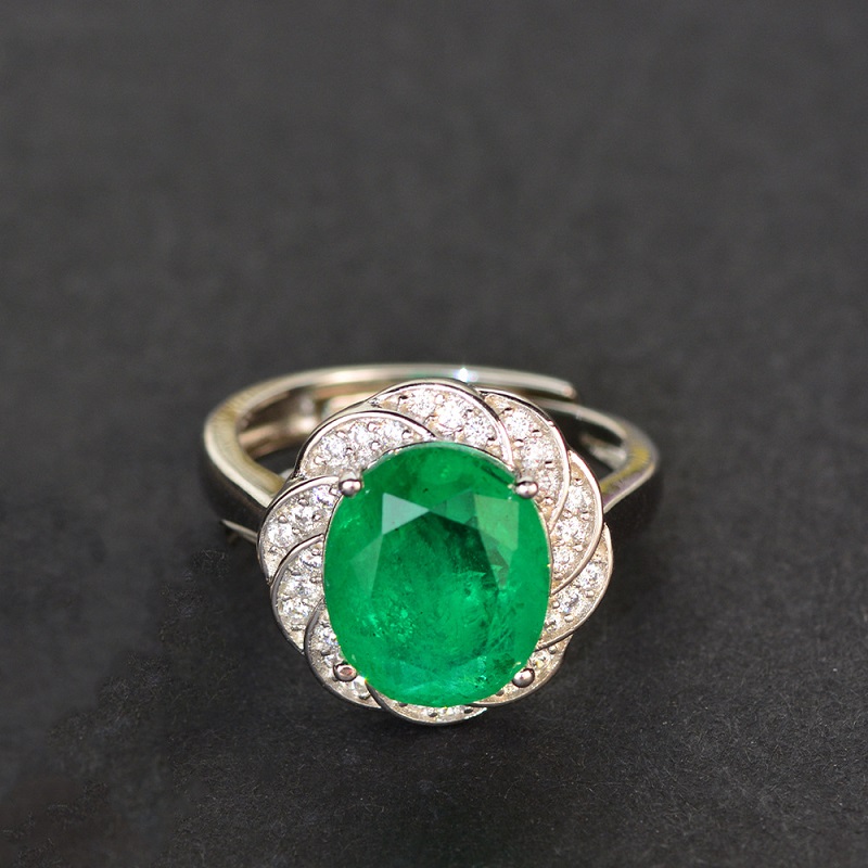 

Fashion Silver Color Rings For Women Green + Zircon Ring Female Wedding Engagement Ladies Ring Jewelry