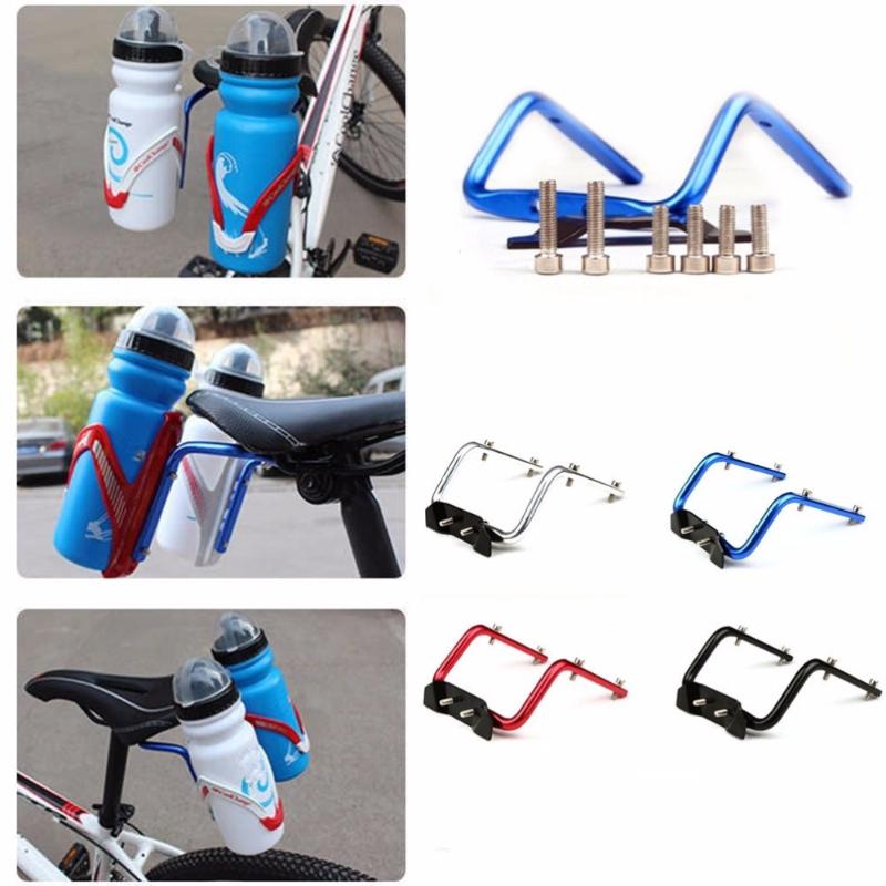 

4 Colors Double Water Bottle Holder Cage Rack Adapter Bicycle Seat Post Bottle Rack Converter Cycling Mountain Bike Saddle Back