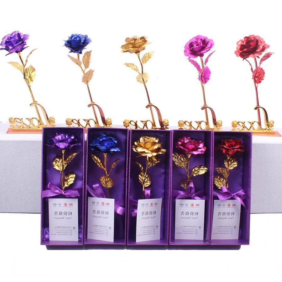 

24k Gold Foil Plated Rose Artificial Long Stem Flower Creative Gifts for Lover Wedding Christmas Valentines Mothers Day Gifts Flower
