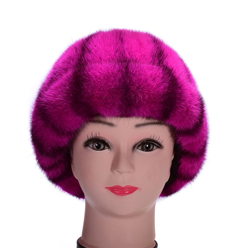 

Multi Color Autumn Winter Women's Genuine Beanies Hats Caps Lady Ear Protector VF7031, Black