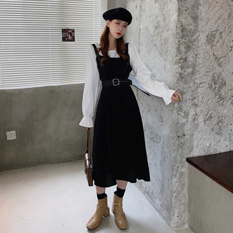 

Goddess of nus in area B ~ long fei accept waist straps dress show thin minus age female fashion suits, Black