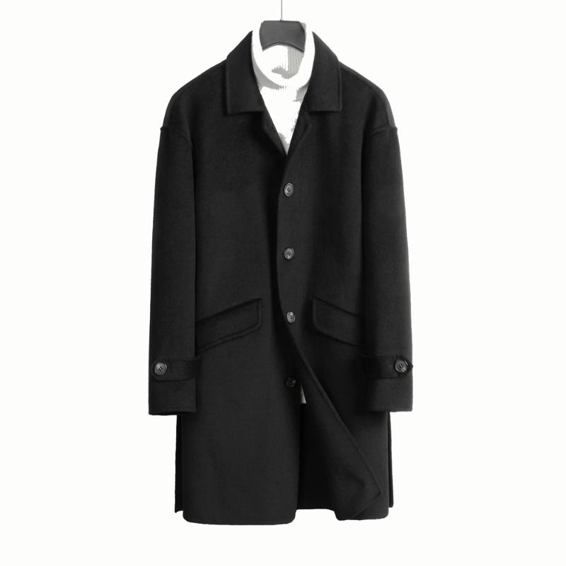 

2020 Top Quality New Man Formal Real Wool Clothing Black Gray Wine Red Natural Woollen Outerwear