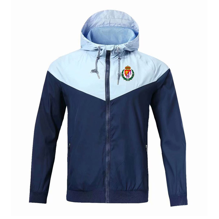 

real valladolid 2020 new season new football sports windbreaker jacket designer men's windbreaker long sleeve zipper hooded jacket