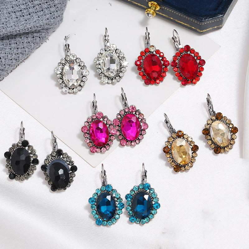 

Multicolored Women Crystal Drop Earrings Geometric Jewelry Wedding Earring Fashion Accessories