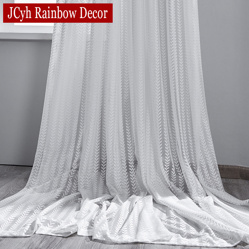 

Modern White Lace Sheer Curtains for Living Room Striped Voile Tulle Curtains for Bedroom Window Drapes Voilage Rideaux, White sheer curtains