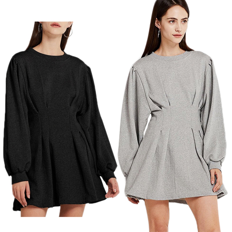

Europe and America Dress Women' New Style for Autumn Winter Selling Pullover Hoody Dress Women' Clothing, Gray