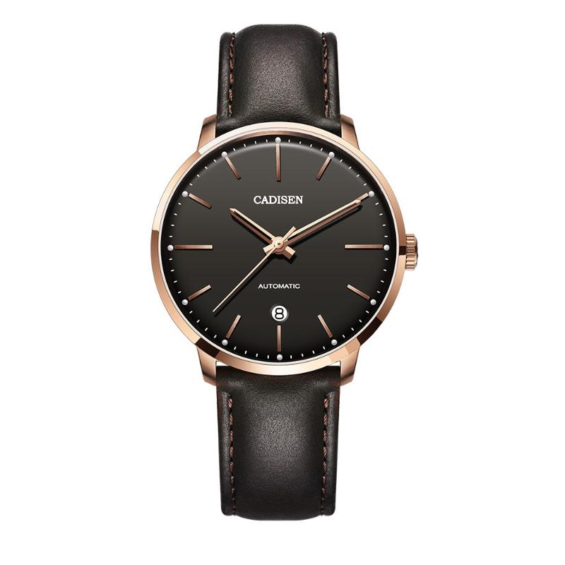 

CADISEN Men Watches Automatic Mechanical Watch MIYOTA 8215 Clock Leather Casual Business Retro Wristwatch Relojes Hombre 2020, Svwt