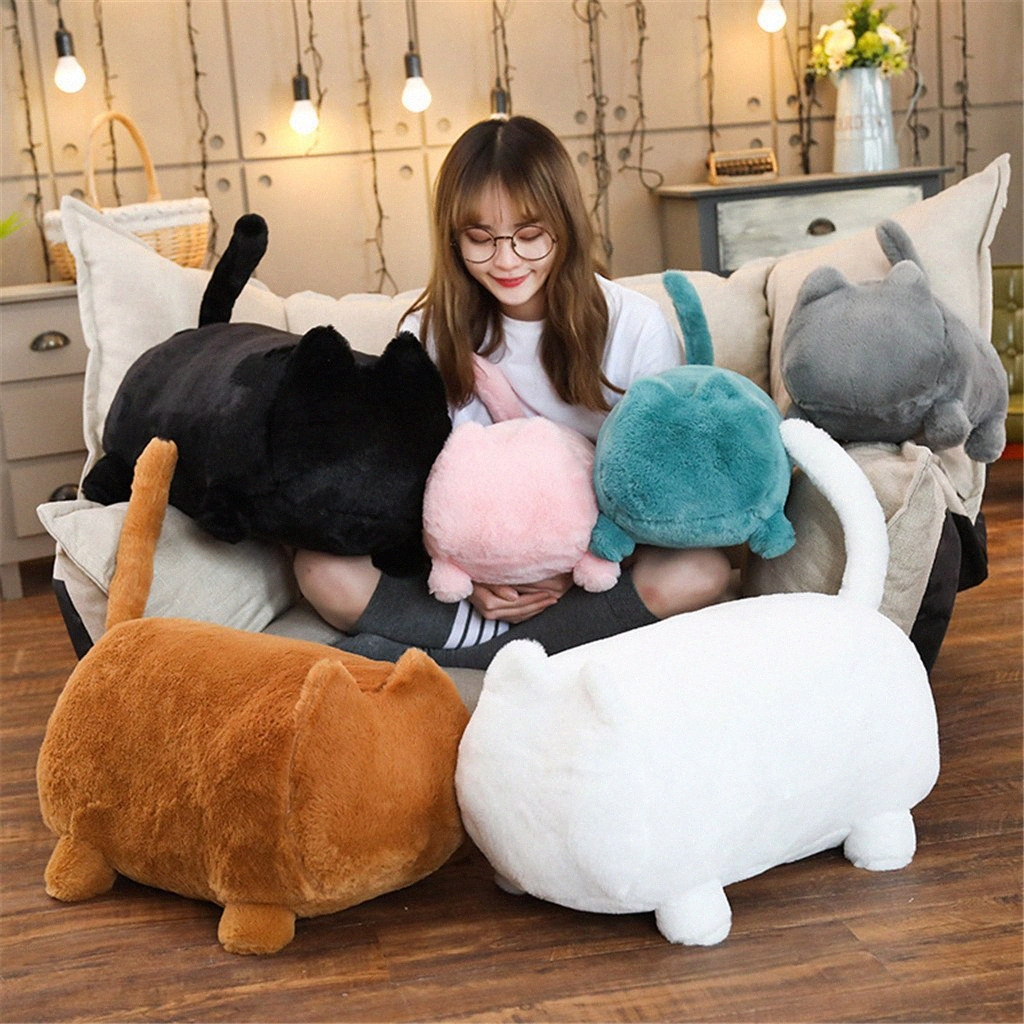 black cat plush pillow
