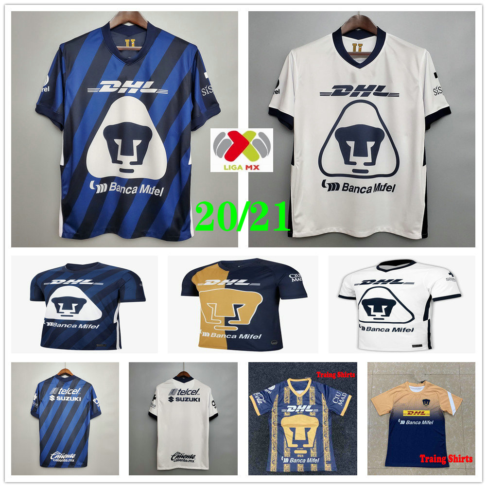 

2020 2021 Mexican Football Club UNAM Soccer Jersey MARTINEZ HACHITA BRITOS CALDERON FORMICA Custom 20 21 Home Away Adult Kids Football Shirt, As picture men size s-xxl