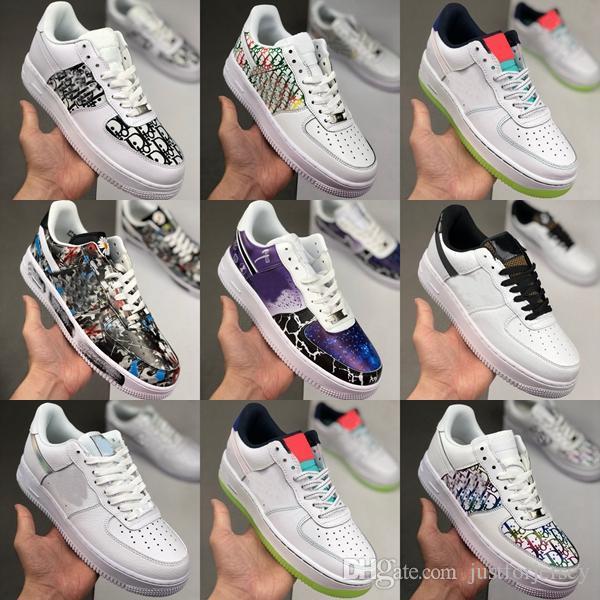 

2020 Designer Forces Mens boys 1 '07 Low Running Shoes Outside The Lines One 1 Skate Low Cut Trainers Sneakers des Chaussures off