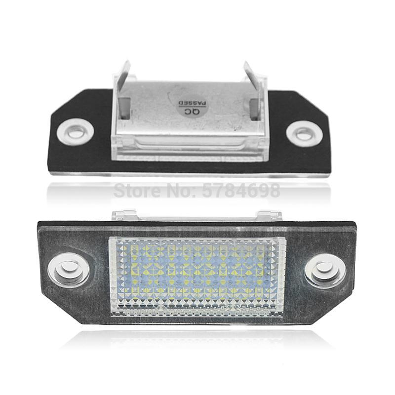 

2Pcs Car LED License Number Plate Light Lamp 12V 6500K White Light For Focus 2 03-08 C-MAX 03- Car-Styling, As pic
