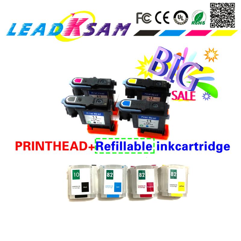 

HOT 11 printhead refillable ink cartridge compatible 10 82 Designjet 70 100 110 500 510 500PS C4810A C4811A C4812A C4813A