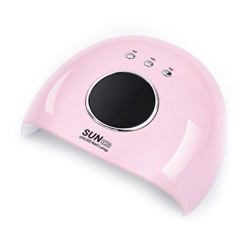 

120w Nail Dryer Lamp Nail Phototherapy Machine Smart Uv Led Quick-drying Lamp Uv Baking Portable Dryer, Pink