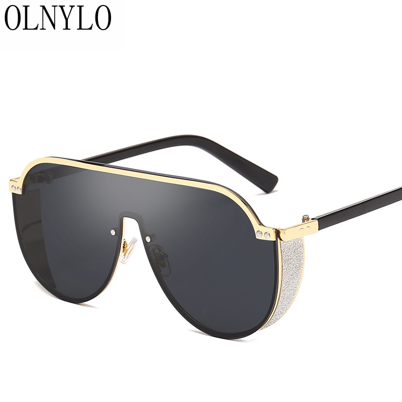 

New Vintage Women Alloy Oversize frame Sunglasses Brand Designer Retro Luxury Brown Leopard Female Gradient Sun Glasses UV400