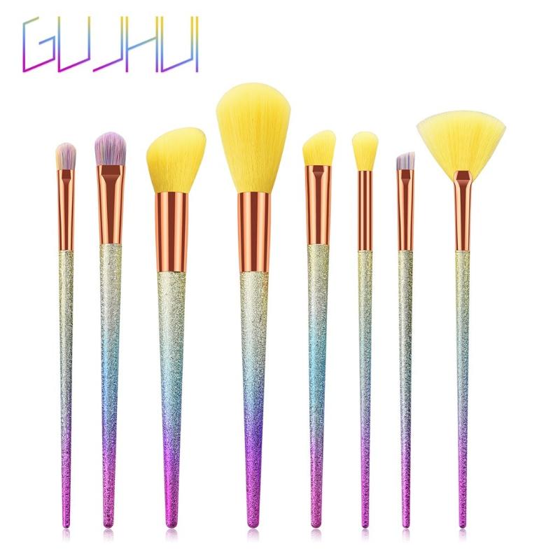 

8 Pcs Tapered High-end Plastic Handle Scrub Makeup Brushes Foundation Kit Brochas Maquillaje T0415