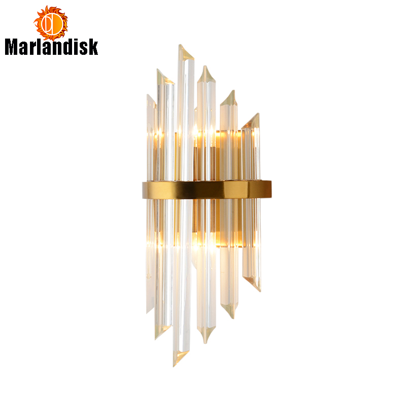

Post-Modern Golden Crystal Wall Lamp Designer Luxury Living Room Bedroom Hotel Stair Bedside Lights E14 LED Wall Light(DZ-15