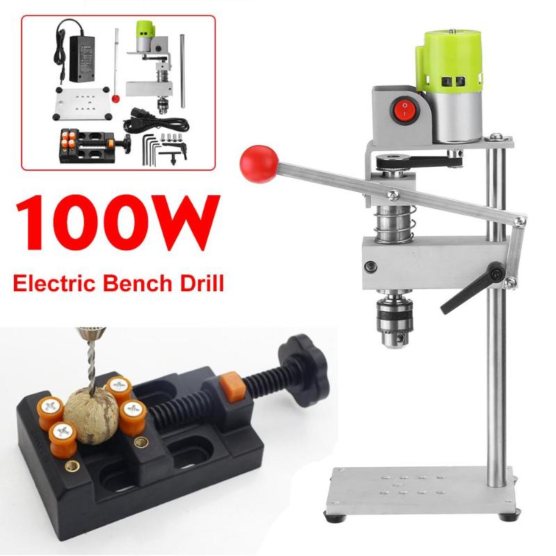 

7 Speeds 100W Electric Impact Drill Household DIY Precisie Hole Puncher Multi-function Mini Bench Drill Drilling Milling Machine