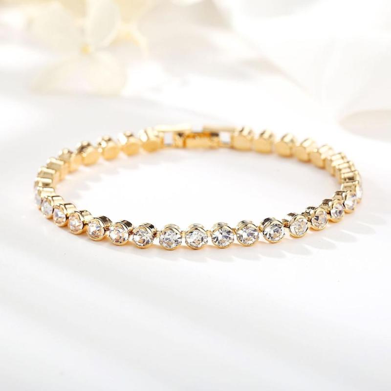 

Luxury Crystal Bracelets For Women Silver color Bracelets & Bangles Femme Bridal Wedding Jewelry Vintage Bracelet