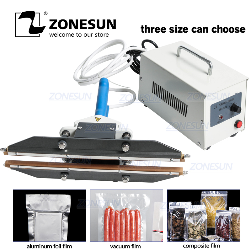 

ZONESUN 400mm Direct-heat Plier portable impulse sealer plastic bag sealing machine suitable for aluminum vacuum composite film