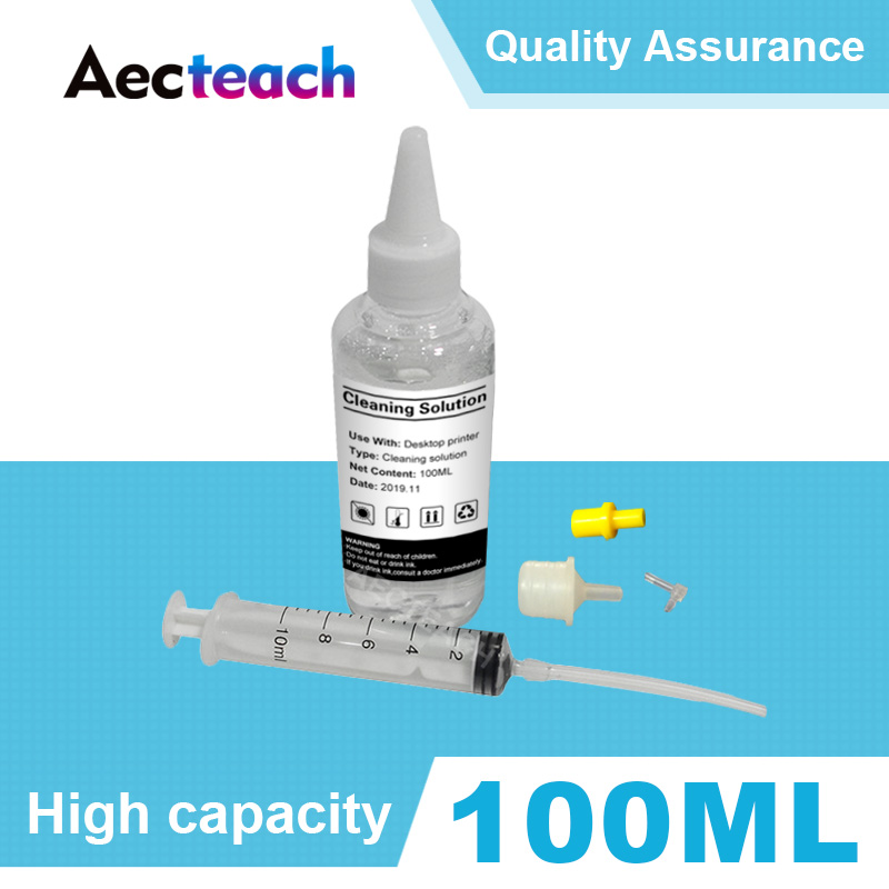 

Aecteach 100ml Bottle Printerhead Cleaning Fluid Wash Liquid for Canon Printer Head Ink Cartridges Dye Ink