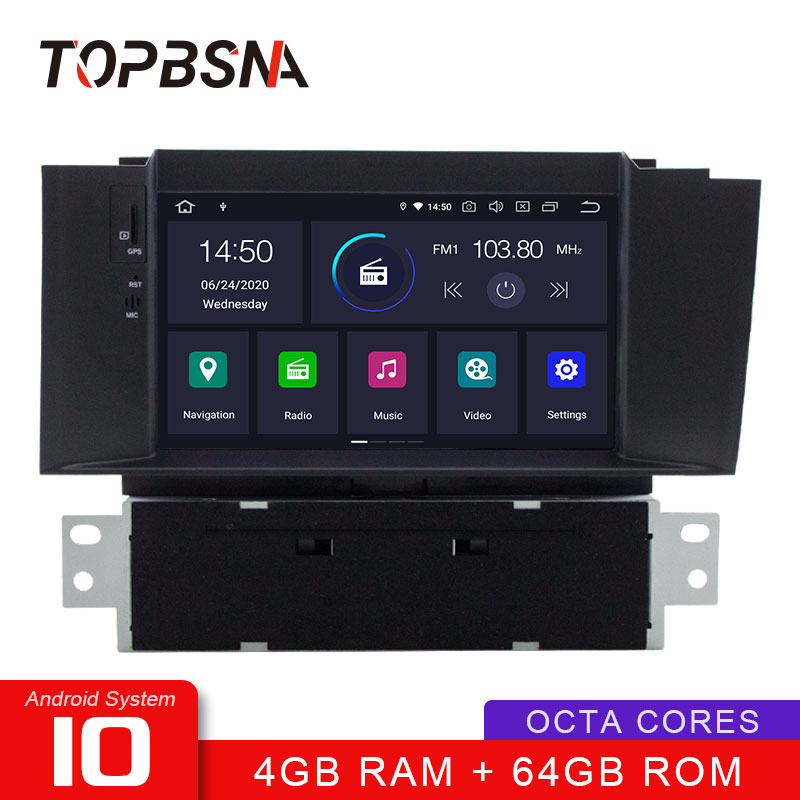 

TOPBSNA Android 10 Car DVD Player For C4 C4L DS4 2011-2020 WIFI Multimedia GPS Navigation Stereo 1 Din Car Radio DSP RDS