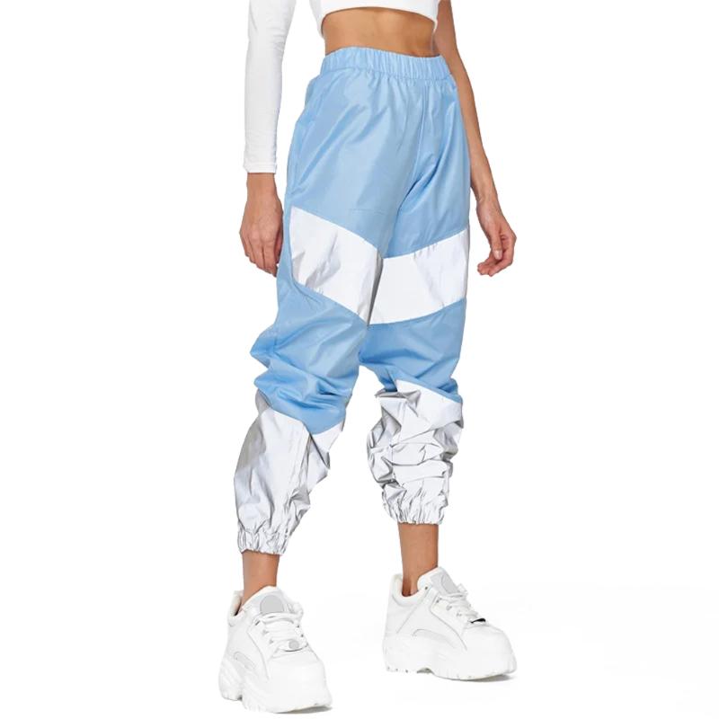 

2020 Korean Sweatpants Women Baggy Patchwork Sports Pants Joggers Wide Leg Oversized Streetwear High Waisted Trousers Women, Blue