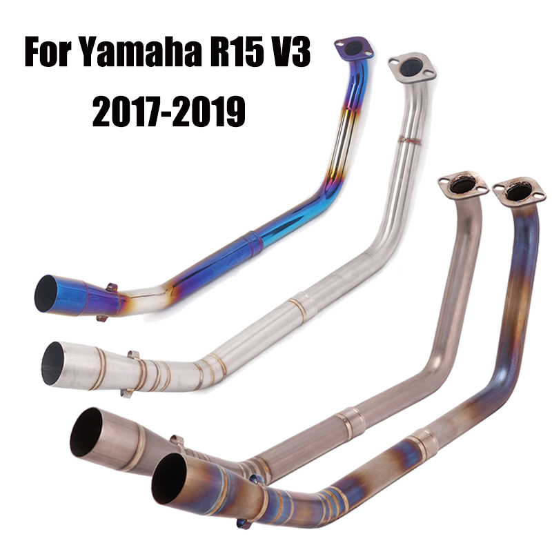 

For R15 V3 2020-2020 Exhaust Front Connect Pipe Escape Link Tube Stainless Steel Titanium Alloy Slip On 51mm Muffler