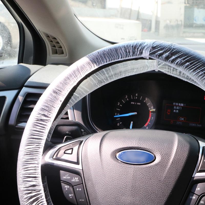 

LEEPEE Plastic Steering-Covers Disposable Car Steering Wheel Cover Car-styling Universal Diameter 37-38cm Interior Accessories