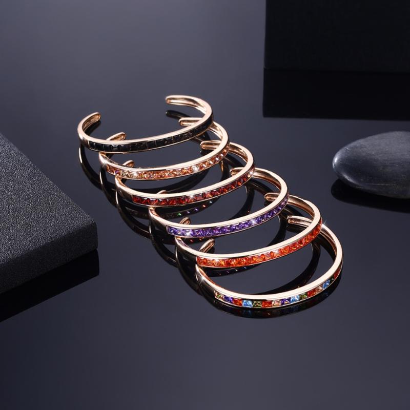 

Hermosa Wedding Bangle Cuff Jewelry High Quality Cubic Zirconia Adjustable Bracelet KZCZ066