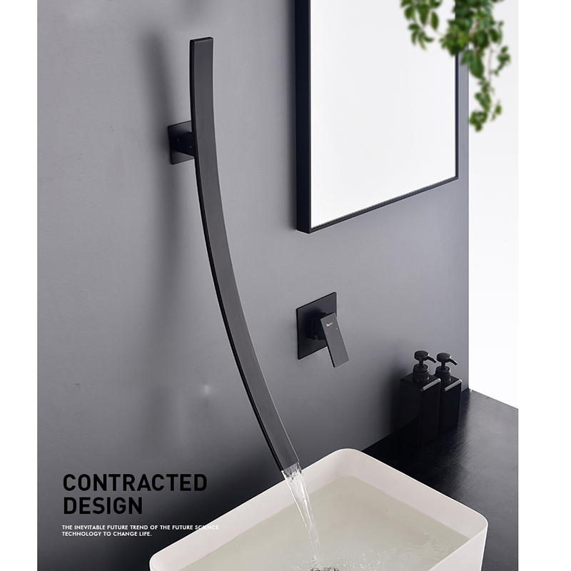 

Senlesen Basin Faucet Black Bathroon Mixer Tap Deck Mounted Basin Sink Countertop Faucet Hot and Cold Water