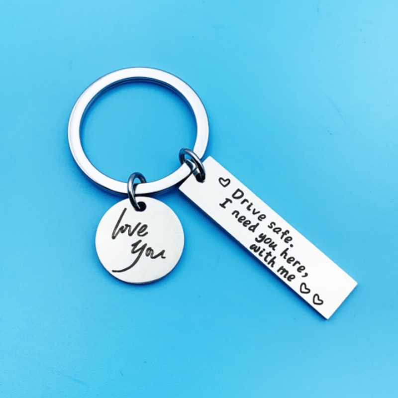 

Valentine's Day Gift Present Anniversarie Gift Drive Safe Letter Keychain Key Chain for Lovers Couple Gifts Party Favors