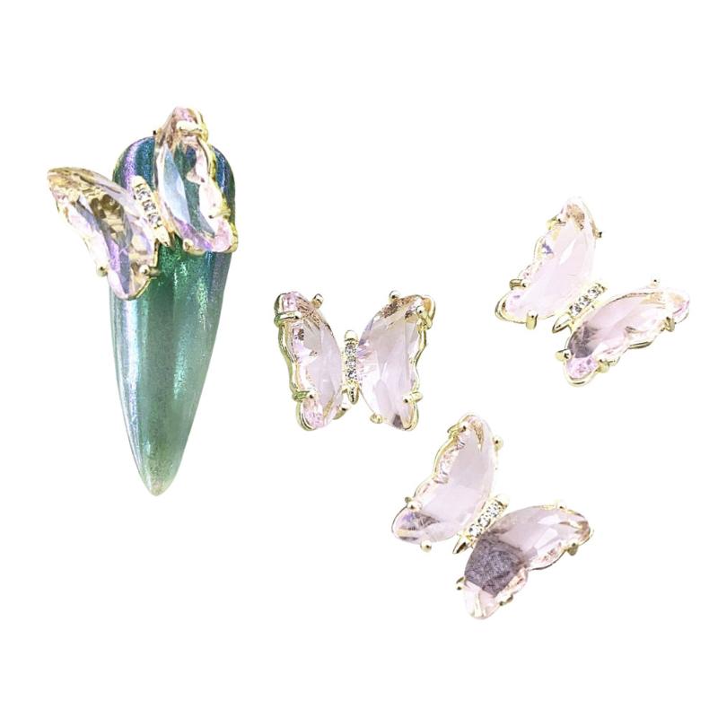 

3D Holographic DIY Manicure Crystal Butterfly Charm Nail Decoration Rhinestone