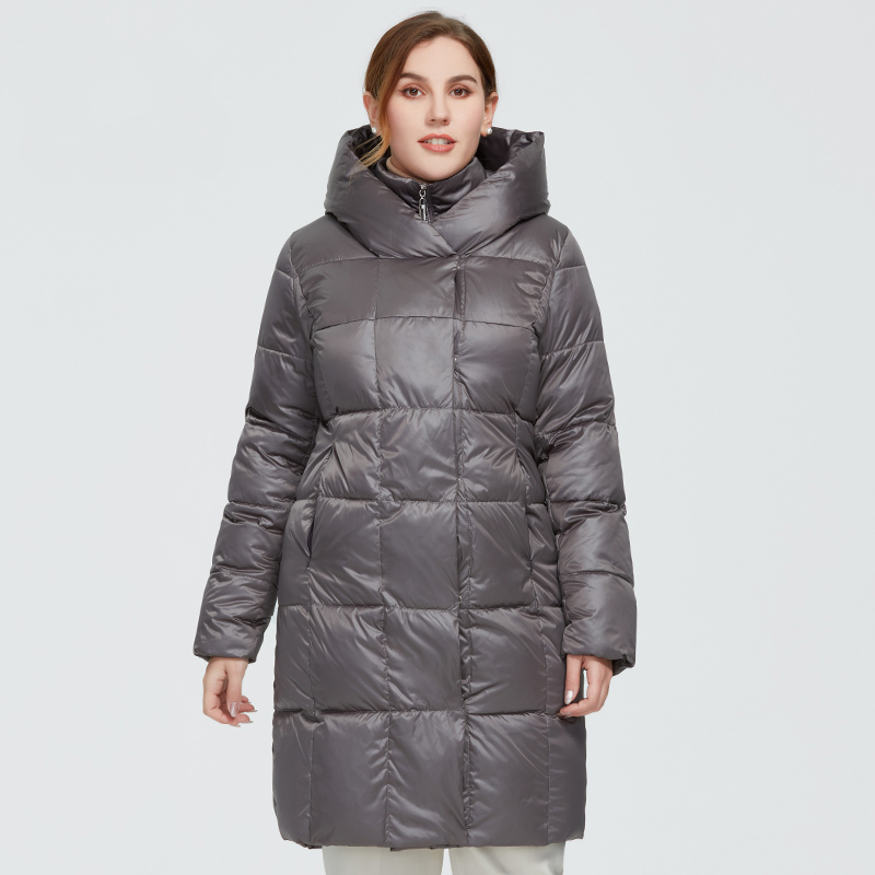 

New Winter Women's coat women long warm parka Plaid fashion Jacket with hooded large sizes female clothing, Tan;black