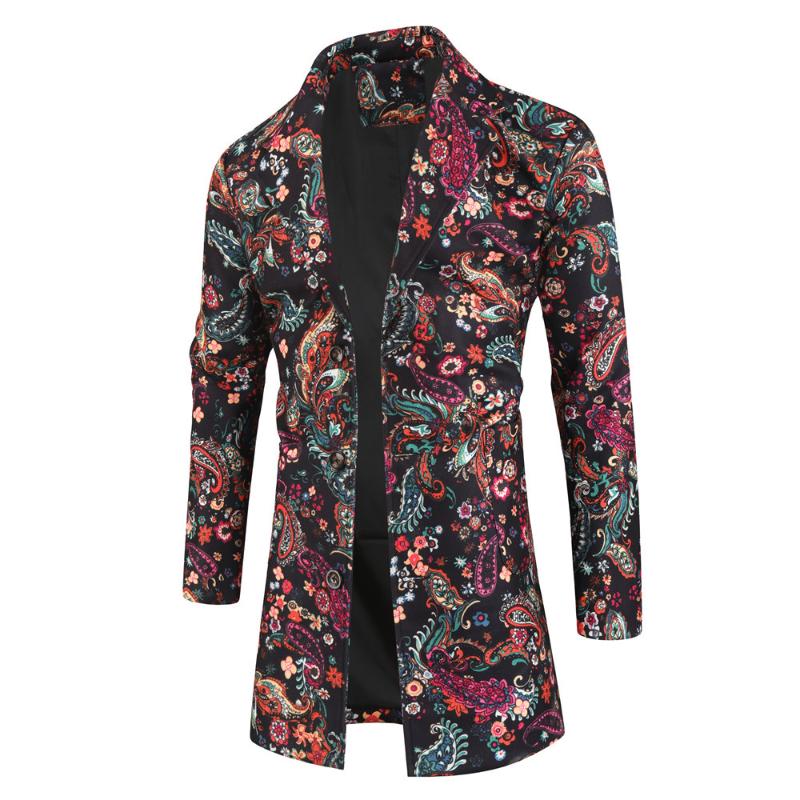 

Fashion Christmas 3D Printed Trench Coat Coat Europe and America Men's Duffle 2020 New Style MEN'S Duster, Picture color