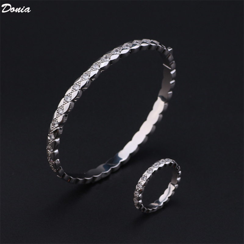 

Donia jewelry luxury bangle party European and American fashion single row full diamond miniature inlaid zirconia designer gift