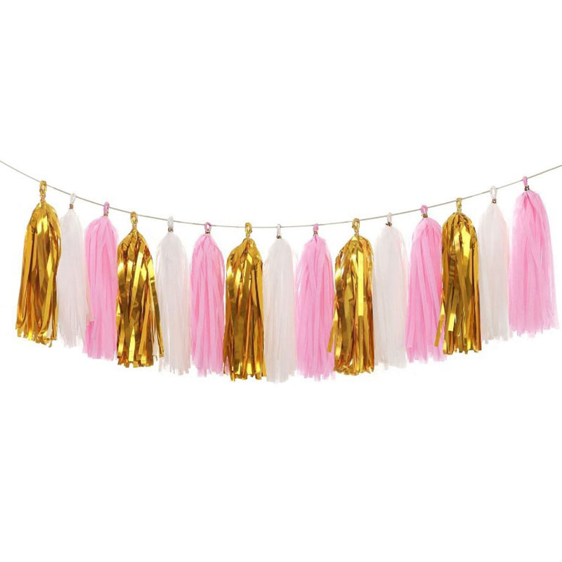

Party Decoration Tissue Paper Tassels Birthday Hanging Garland Ribbon Curtain Baby Shower Celebration Supplies