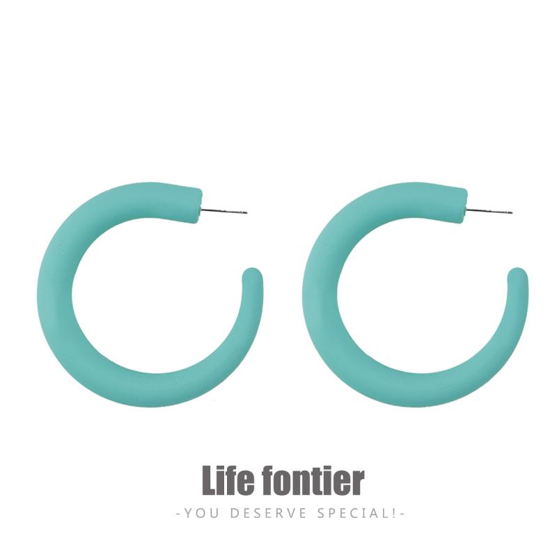 

Lifefontier Bohemian Candy Color Big Hoop Earrings Large Round Circle Hoops Statement Earrings Summer Jewelry Women Party Gift