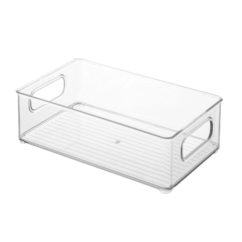 

Refrigerator Organizer Bins Stackable Fridge Organizers Storage Box with Cutout Handles Storage box