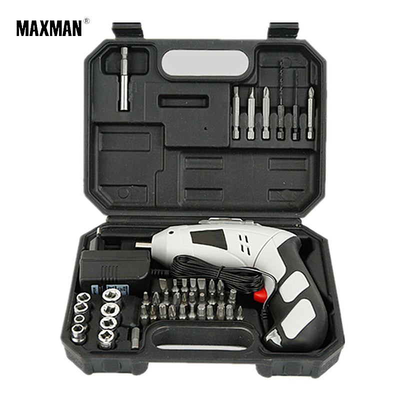 

MAXMAN 4.8V 45pcs Set Cordless Screwdriver Electric Drill Rechargeable Electric Battery Screwdriver Dremel DIY Power Tool