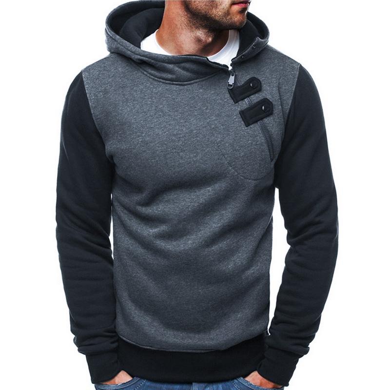 

Laamei 2020 Side Zipper Hoodies Men Cotton Sweatshirt Autumn Patchwork Sportswear Slim Pullover Tracksuit Hip Hop Streetwear, Color 2